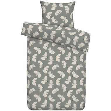 Dekbedovertrek Line - grijs/groen - 140x200 cm - Leen Bakker