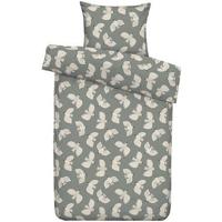 Dekbedovertrek Line - grijs/groen - 140x200 cm - Leen Bakker - thumbnail