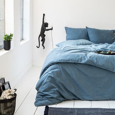 Dreamhouse - Stone Washed dekbedovertrek 100% Katoen - Blauw - 240 x 220