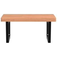 Badkamer wandschap staal en massief beukenhout - thumbnail