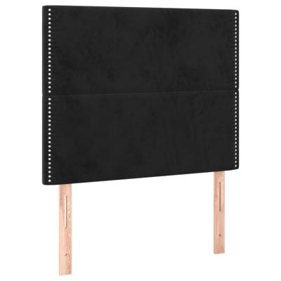 Hoofdbord LED 90x5x118/128 cm fluweel zwart - thumbnail