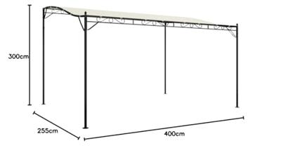 Luifel 4x3 m 180 g/m stof en staal crmekleurig