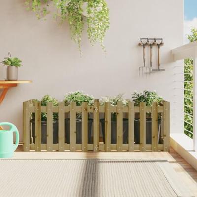 VidaXL Plantenbak verhoogd hekontwerp 150x50x50 cm geïmpregneerd hout VidaXL Plantenbak verhoogd hekontwerp 150x50x50 cm geïmpregneerd hout