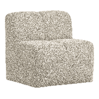 Woood Mojo eetkamerbank 84 cm met rugleuning bouclé Beige Melange - thumbnail