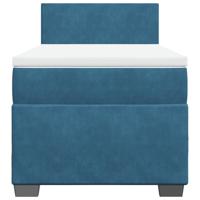Boxspring met matras fluweel donkerblauw 80x200 cm - thumbnail