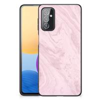Samsung Galaxy M52 Marmeren Print Telefoonhoesje Marble Pink - Origineel Cadeau Vriendin - thumbnail