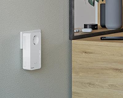 Devolo WiFi Repeater+ AC Dual WLAN-versterker met stopcontact (compatibel met alle routers, 1200 Mbit/s, 2 x LAN-poorten, AP-modus, toegangspunt), wit
