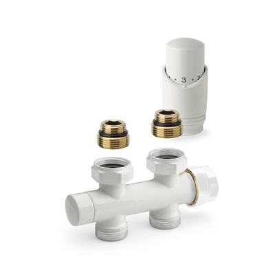 Onderblok Radiator Set Plieger Valvola Design Recht Wit