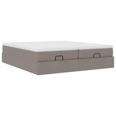 Ottoman bed met matrassen 180x200cm stof taupe