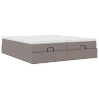 Ottoman bed met matrassen 180x200cm stof taupe - thumbnail