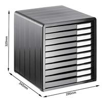 Rotho Timeless Bureau Ladenbak met 10 Dichte Lades 34.5x29x32 cm Antraciet - thumbnail