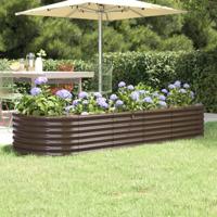 VidaXL Plantenbak 224x80x36 cm gegalvaniseerd staal bruin - thumbnail