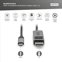 Digitus USB-C-kabel USB 4.0 USB-C stekker 1.00 m Zwart Afscherming gevlochten, Afgeschermd, Scheurbestendig, Rond, 8K UHD DB-300443-010-S - thumbnail