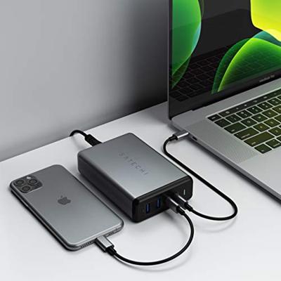 Satechi ST-TC108WM USB-oplader 108 W 2x USB-A, 2x USB-C USB PD Antraciet Binnen Satechi ST-TC108WM USB-oplader 108 W 2x USB-A, 2x USB-C USB PD Antraciet Binnen