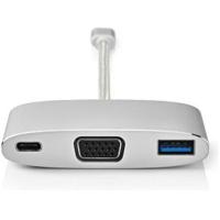 Nedis CCTB64760AL02 Usb Type-c Multi-adapterkabel Type-c Male - Usb A Female + Vga Female + Usb Type-c Female. 0,2 M Aluminium - thumbnail