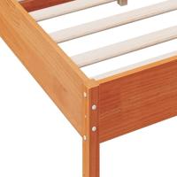 Bedframe met hoofdbord massief grenenhout wasbruin 135x190 cm - thumbnail