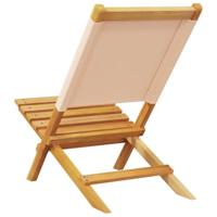 Tuinstoelen 2 st massief acaciahout en stof beige - thumbnail