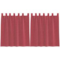 Gordijnen voile met roedezakken 2 st wijnrood - thumbnail
