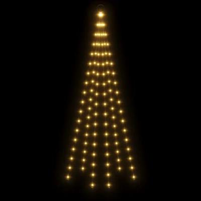 Vlaggenmast kerstboom 108 LED's warmwit 180 cm