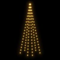 Vlaggenmast kerstboom 108 LED's warmwit 180 cm - thumbnail