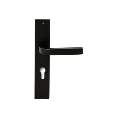 Hardbrass Deurkruk Osaka op rechthoekig langschild profielcilindergat 72mm - zwart Hardbrass Deurkruk Osaka op rechthoekig langschild profielcilindergat 72mm - zwart