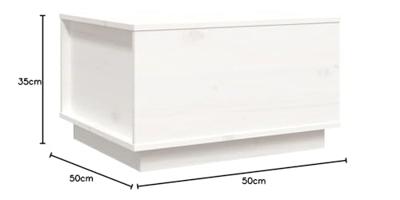 Salontafel 60x50x35 cm massief grenenhout wit Salontafel 60x50x35 cm massief grenenhout wit