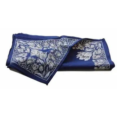 Boeren zakdoek blauw Tulpen, 55 x55 cm