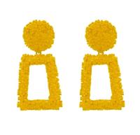 Metalen oorbellen eenvoudige geometrische reliëf bloemen oorbellen Retro Fashion persoonlijkheid Earrings(yellow) - thumbnail