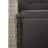 9-delige Tuinset met kussens poly rattan lichtgrijs - thumbnail