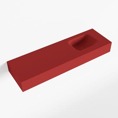 MONDIAZ LEX Fire vrijhangende solid surface wastafel 100cm. Positie wasbak rechts MONDIAZ LEX Fire vrijhangende solid surface wastafel 100cm. Positie wasbak rechts
