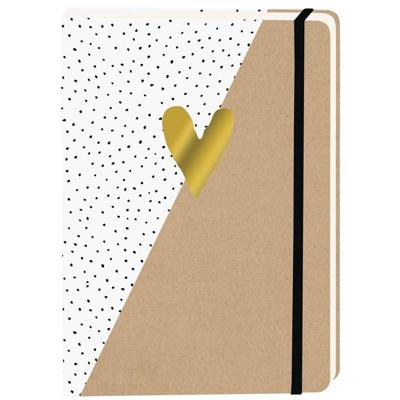 Notitieboek kraft gouden hart a5 lijn 92pag sc