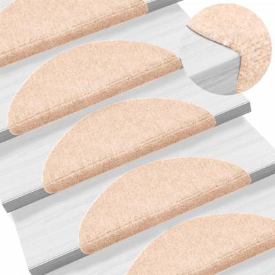 VidaXL Trapmatten zelfklevend 10 stuks 56x17x3 cm lichtbruin halfrond VidaXL Trapmatten zelfklevend 10 stuks 56x17x3 cm lichtbruin halfrond