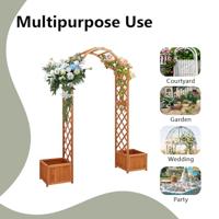 Pergola met plantenbak massief vurenhout - thumbnail