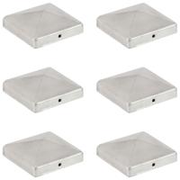 Paalkappen 6 st piramide 101x101 mm gegalvaniseerd metaal - thumbnail