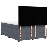 Boxspring met matras fluweel donkergrijs 140x190 cm - thumbnail