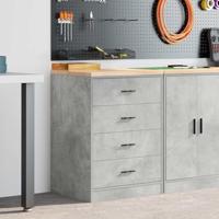 Garagekast 60x51x85 cm massief grenenhout betongrijs - thumbnail