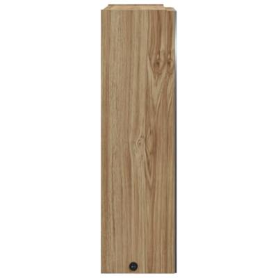 Badkamerkast met spiegel en LED 45x13x52 cm eikenkleurig