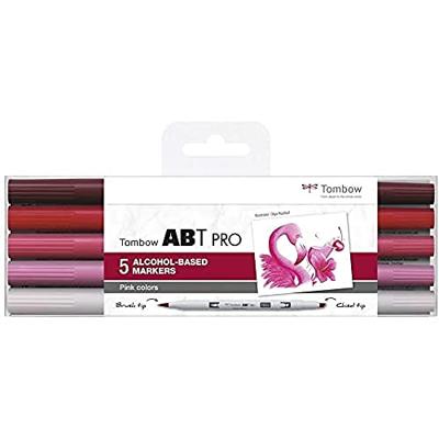 Tombow • abt pro marker set op alcohol basis roze kleuren 5pcs