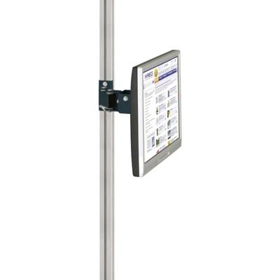 Manuflex ZB8289.7016 Monitor dragers voor CANTOLAB en aluminium met 80 mm-dubbel scharnier, VESA-adapter 75 mm, in antraciet RAL 7016