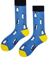 Benyson Sokken Pinguin - Organisch katoen 1- Paar - Vrolijke katoenen sokken met leuke en grappige print - Dames - Heren - thumbnail