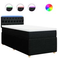 Boxspring met matras stof zwart 90x200 cm - thumbnail