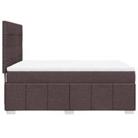 Boxspring met matras stof donkerbruin 140x200 cm - thumbnail