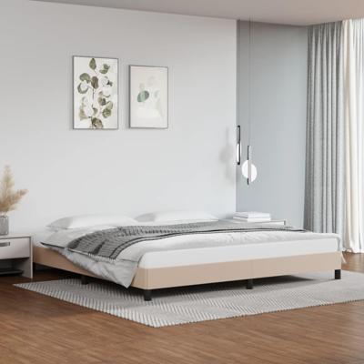 Bedframe kunstleer cappuccinokleurig 200x200 cm