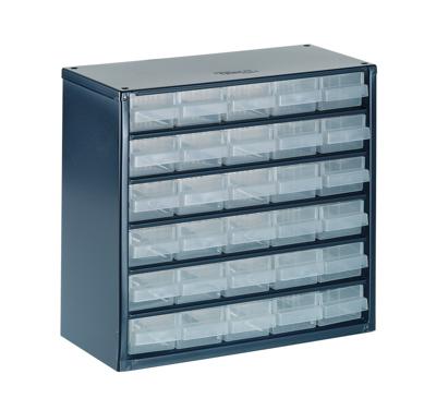 raaco 630-00 Magazijnkast voor kleine onderdelen (b x h x d) 306 x 283 x 150 mm Aantal vakken: 30 Inhoud 1 stuk(s)
