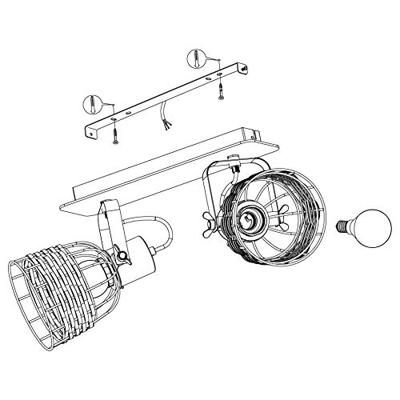 Eglo Dubbele rotan spotAnwick 1 - 43325