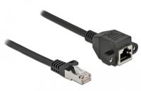 Delock 86998 RJ45 Netwerkkabel, patchkabel CAT 6A S/FTP 0.25 m Zwart 1 stuk(s) - thumbnail