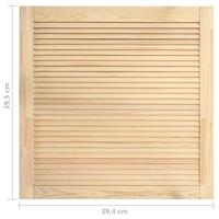 VidaXL Kastdeuren met lamellen 4 st 39,5x39,4 cm massief grenenhout - thumbnail
