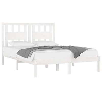 Bedframe massief grenenhout wit 140x190 cm Bedframe massief grenenhout wit 140x190 cm