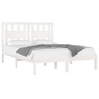Bedframe massief grenenhout wit 140x190 cm - thumbnail