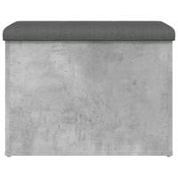 Opbergbankje 62x42x45 cm bewerkt hout betongrijs - thumbnail